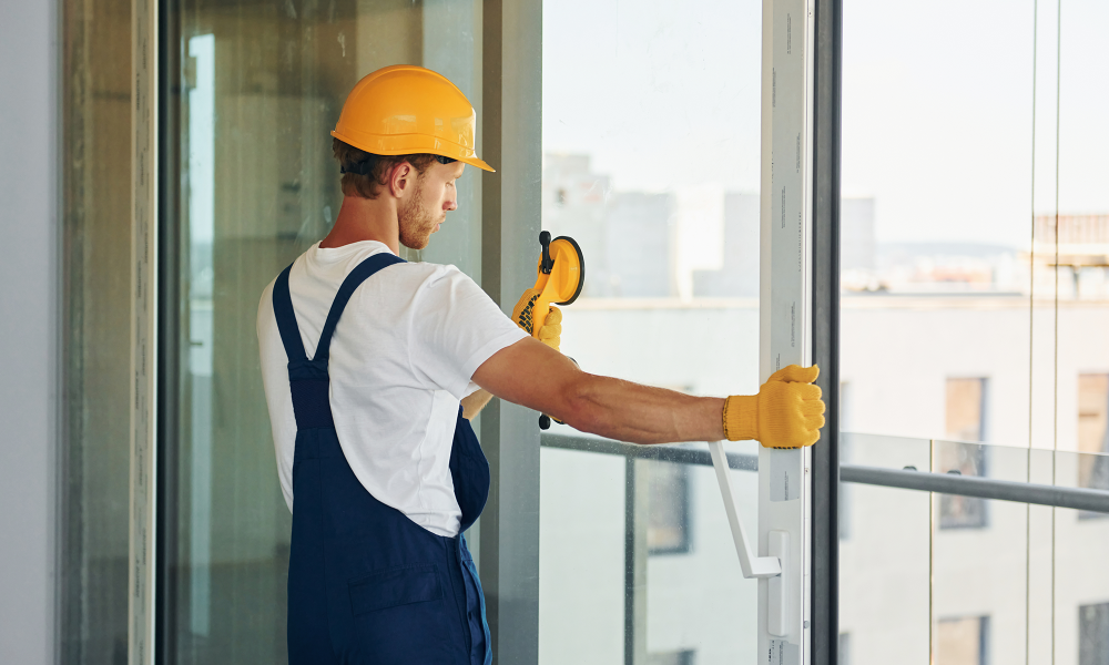 Professional window installation inside a residential home in New Jersey