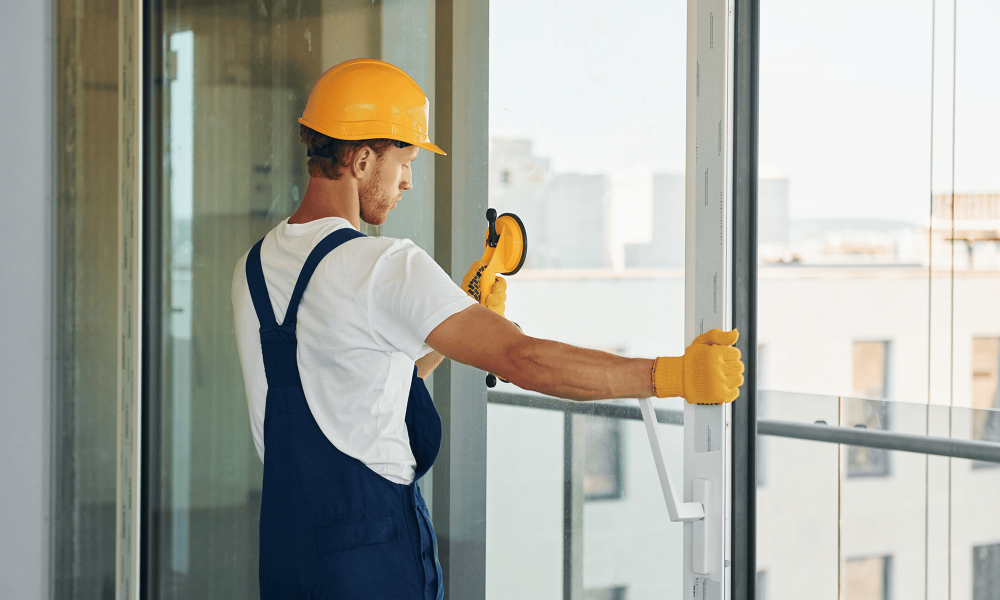 Professional window installation inside a residential home in New Jersey