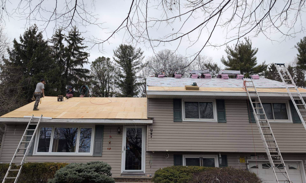 Completed residential roofing project on a single family home in New Jersey by Vesta Remodeling