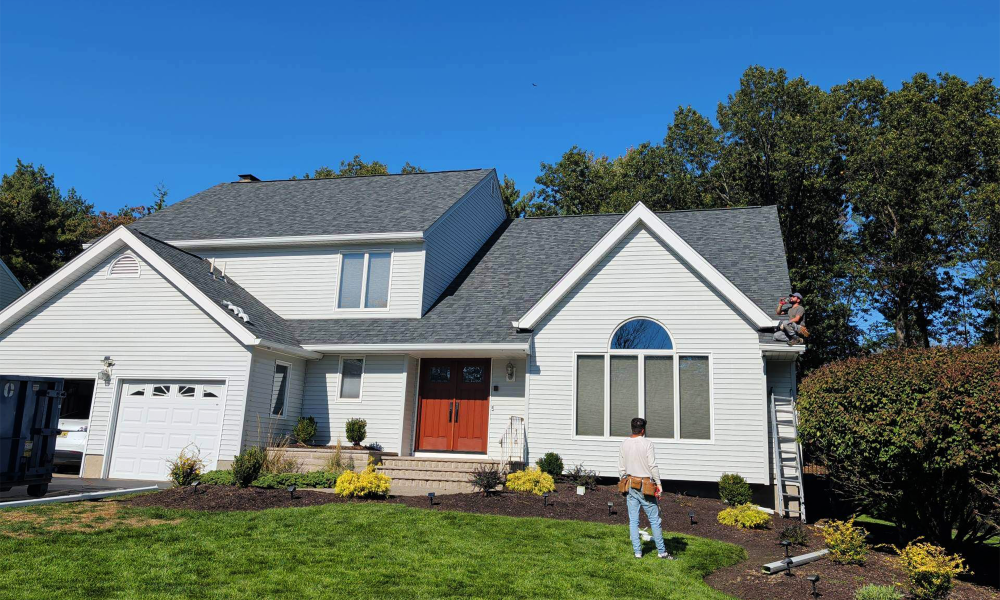Completed residential roofing project on a single family home in New Jersey by Vesta Remodeling